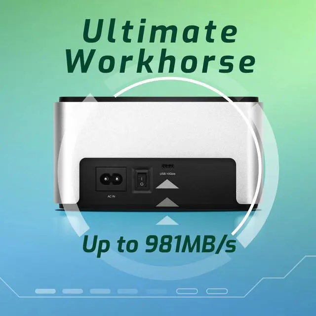 Alt view image 3 of 5 - OWC Drive Dock USB 3.2 (10Gb/s) Dual-Bay Drive Docking Solution for 2.5-inch and 3.5-inch NVMe U.2 and SATA Drives