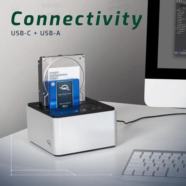 Alt view image 5 of 5 - OWC Drive Dock USB 3.2 (10Gb/s) Dual-Bay Drive Docking Solution for 2.5-inch and 3.5-inch NVMe U.2 and SATA Drives