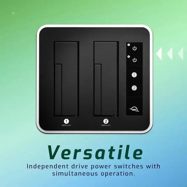Alt view image 4 of 5 - OWC Drive Dock USB 3.2 (10Gb/s) Dual-Bay Drive Docking Solution for 2.5-inch and 3.5-inch NVMe U.2 and SATA Drives
