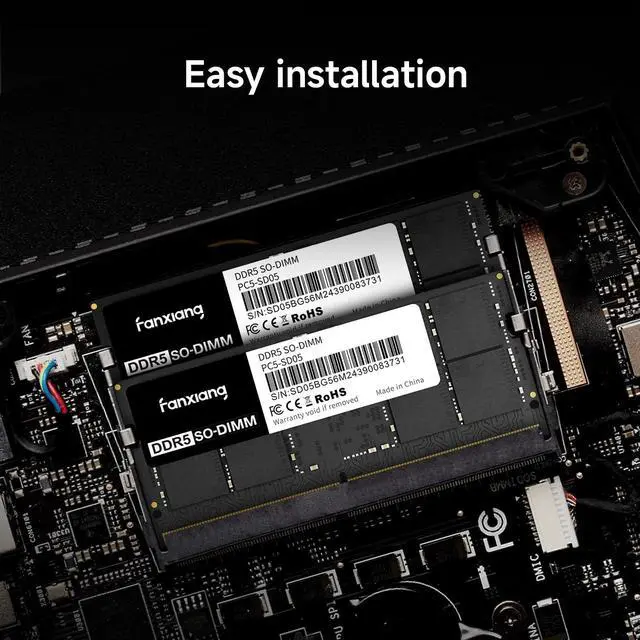 Alt view image 3 of 5 - fanxiang SODIMM DDR5 4800MHz RAM 64GB Kit (2 x 32GB),CL40 1.1V SODIMM 262 Pin Laptop Memory Module Ram,Memory for Enhanced Gaming Performance and Smooth Multitasking