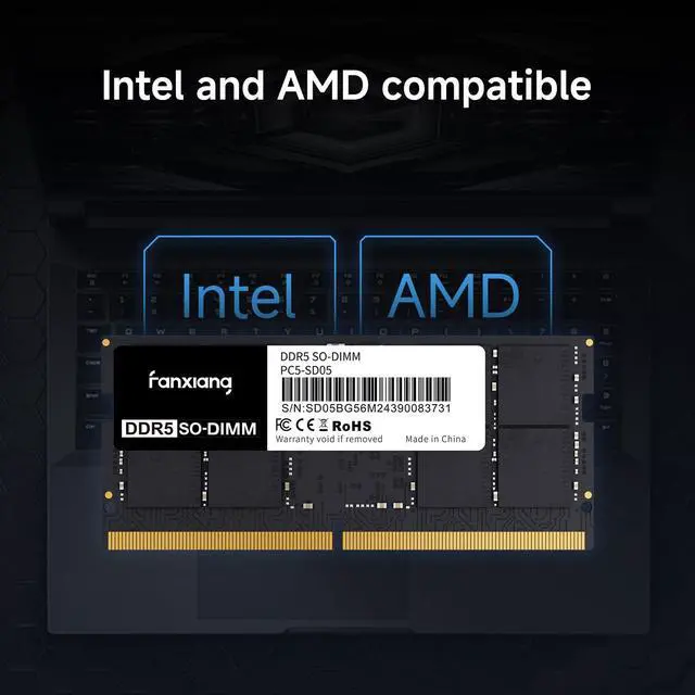 Alt view image 4 of 5 - fanxiang SODIMM DDR5 4800MHz RAM 64GB Kit (2 x 32GB),CL40 1.1V SODIMM 262 Pin Laptop Memory Module Ram,Memory for Enhanced Gaming Performance and Smooth Multitasking
