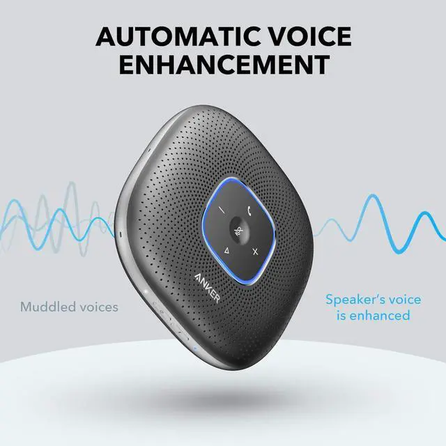 Alt view image 2 of 5 - Anker PowerConf Zoom Certified Conference Speaker PowerConf C200 2K Webcam, 360°Enhanced Voice Pickup, 24H Call Time, AI-Noise Canceling Microphones, Adjustable Field of View, Low-Light Correction