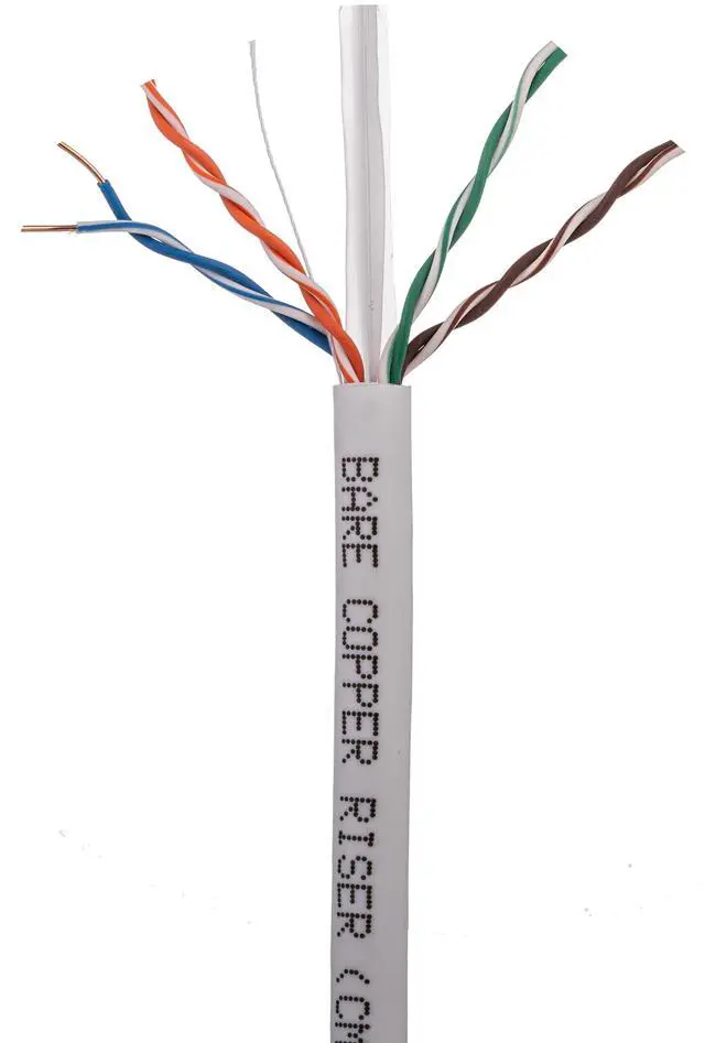 Alt view image 2 of 5 - Cables Direct Online White Cat6 Cable 1000ft Solid Bare 23AWG Copper Wire Riser CMR Bulk Ethernet Cable  550MHz PoE++ (4PPoE) UTP