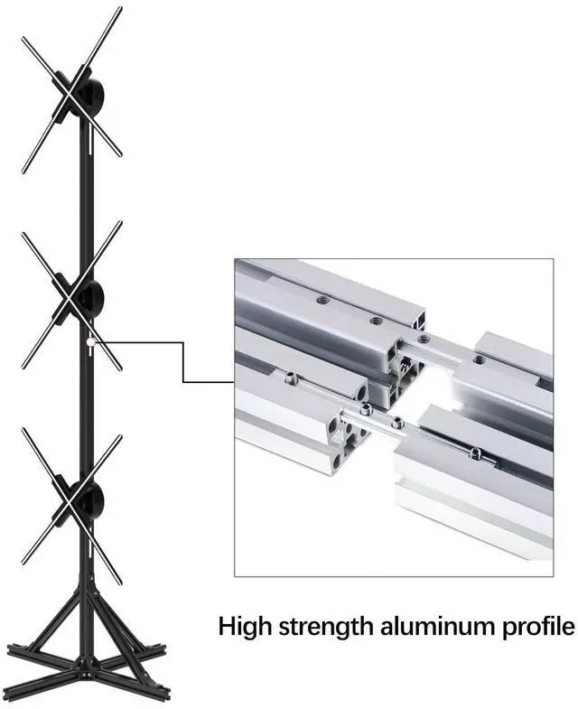 Alt view image 4 of 5 - Missyou 3D Hologram Fan Splicing Bracket without Fan - Fits 22-27.5 inch Fans, Easy Assembly with Durable Aluminum Materials - ideal for Trade Shows, Exhibitions, and Advertising Displays!