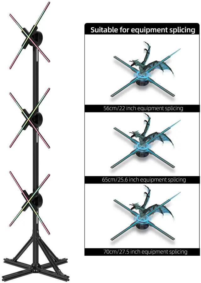 Alt view image 3 of 5 - Missyou 3D Hologram Fan Splicing Bracket without Fan - Fits 22-27.5 inch Fans, Easy Assembly with Durable Aluminum Materials - ideal for Trade Shows, Exhibitions, and Advertising Displays!