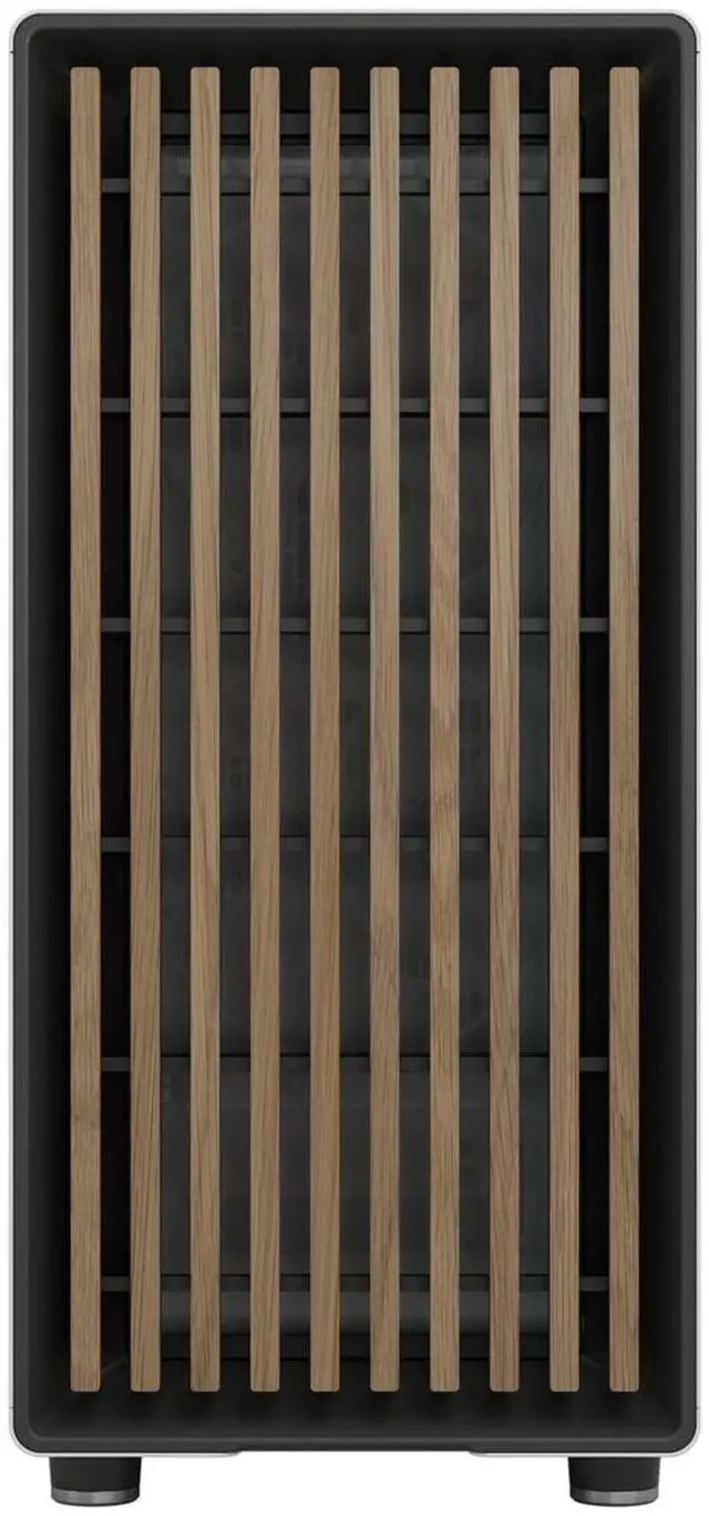 Alt view image 4 of 5 - Fractal Design North Chalk White Tempered Glass Clear - Genuine Oak Wood Front - Glass Side Panel - Two 140mm Aspect PWM Fans Included - Type C USB - ATX Airflow Mid Tower PC Gaming Case