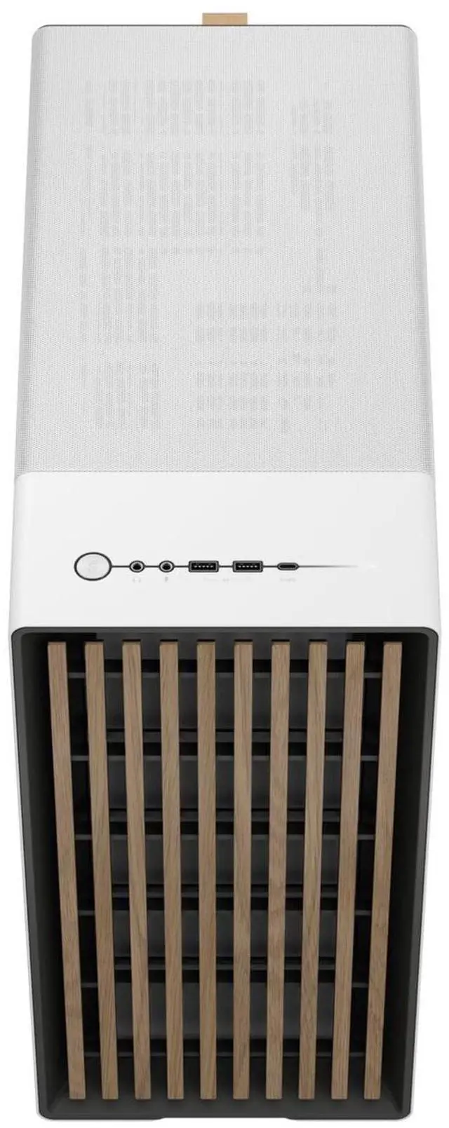 Alt view image 5 of 5 - Fractal Design North Chalk White Tempered Glass Clear - Genuine Oak Wood Front - Glass Side Panel - Two 140mm Aspect PWM Fans Included - Type C USB - ATX Airflow Mid Tower PC Gaming Case