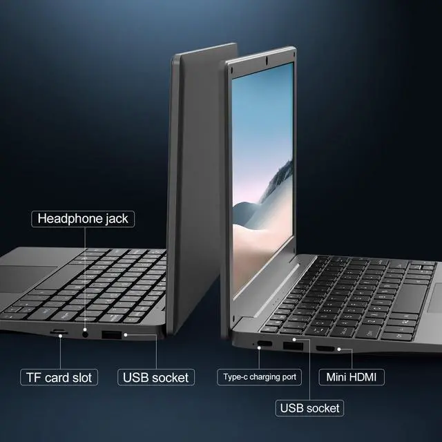 Alt view image 4 of 5 - G-Anica 10.1" Ultral Light Laptop Computer, Quad Core Powered by Android 12.0, Portable Netbook Computer with WiFi, Webcam and Bluetooth, Mini Laptop with Bag, Mouse, and Mouse Pad for Kids&Adults