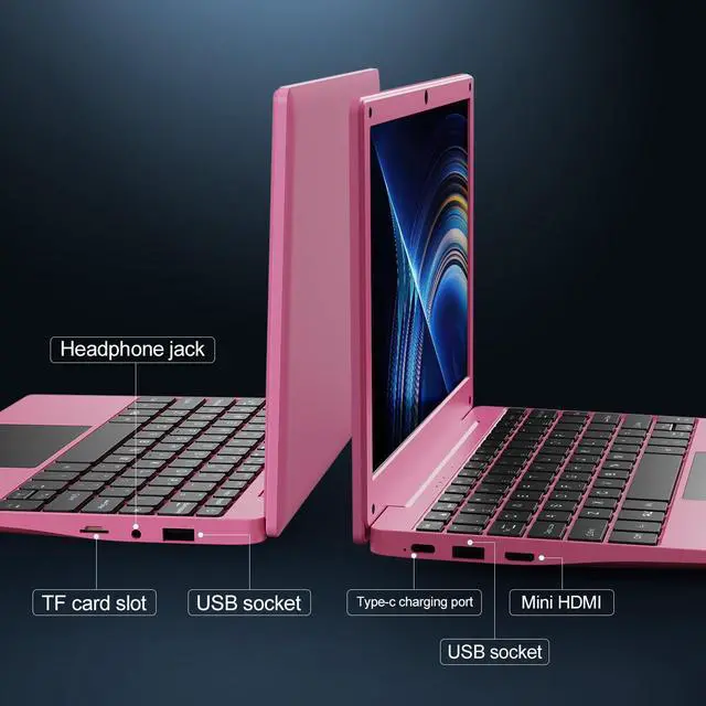 Alt view image 4 of 5 - G-Anica 10.1" Ultral Light Laptop Computer, Quad Core Powered by Android 12.0, Portable Netbook Computer with WiFi, Webcam and Bluetooth, Mini Laptop with Bag, Mouse, and Mouse Pad for Kids&Adults
