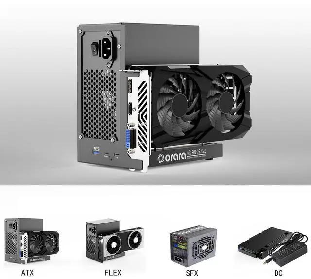Alt view image 4 of 5 - External GPU Dock Station, Mini eGPU Enclosure Compatible with Thunderbolt 3/4,USB4 40Gbps Graphics Card Dock Compatible with NVIDIA/AMD PCIe, PD 85W, Daisy Chain, DC/ATX/SFX/FLEX Support (ORA-GDS-01)
