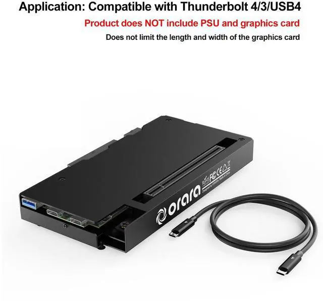 Alt view image 5 of 5 - External GPU Dock Station, Mini eGPU Enclosure Compatible with Thunderbolt 3/4,USB4 40Gbps Graphics Card Dock Compatible with NVIDIA/AMD PCIe, PD 85W, Daisy Chain, DC/ATX/SFX/FLEX Support (ORA-GDS-01)