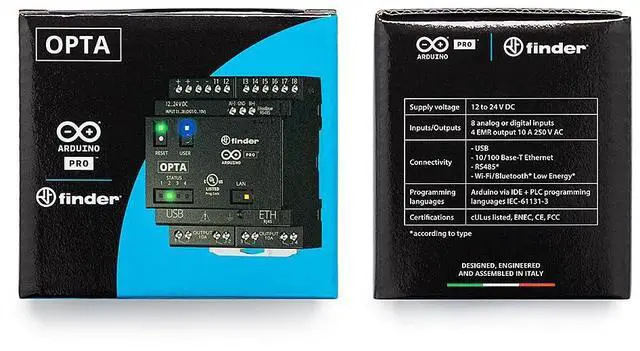 Alt view image 5 of 5 - Arduino Opta Lite [AFX00003]  Compact Industrial IoT Controller with Digital I/O, Analog Inputs, Modbus Support, and Edge Computing for Automation & Control Systems
