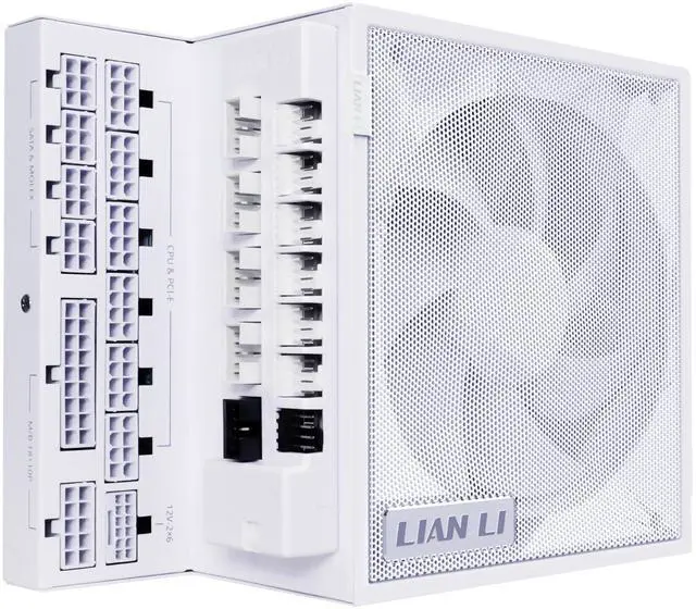 Main image of Lian Li Edge Serie - 1000W Full Modular Power Supply (Fan USB Hub Included) - Gold - ATX 3.1 - PCIE 5.1 Support - 12V-2x6 Connector - L-Shape Design for Dual Chamber Case - White (EG1000G.WH)