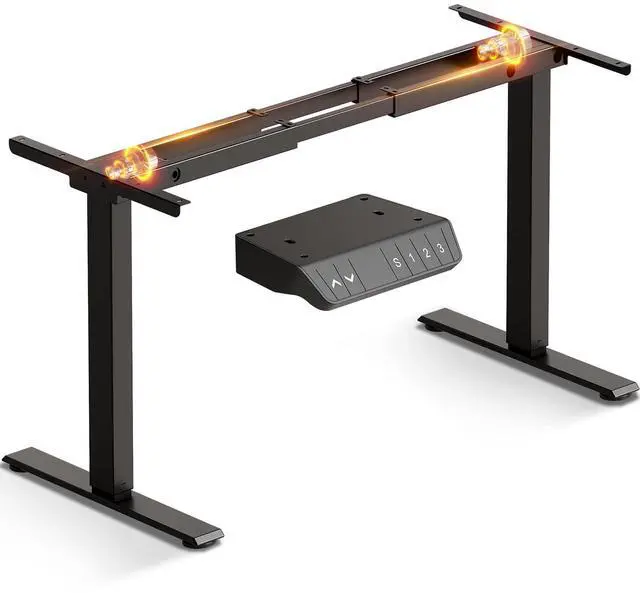 Main image of Casaottima Electric Standing Desk Frame, Dual Motor Height Adjustable Table Legs with Memory Presets for Home Office, Stand Up Desk Legs for 40 to 79 inch Desktop, Black Frame Only