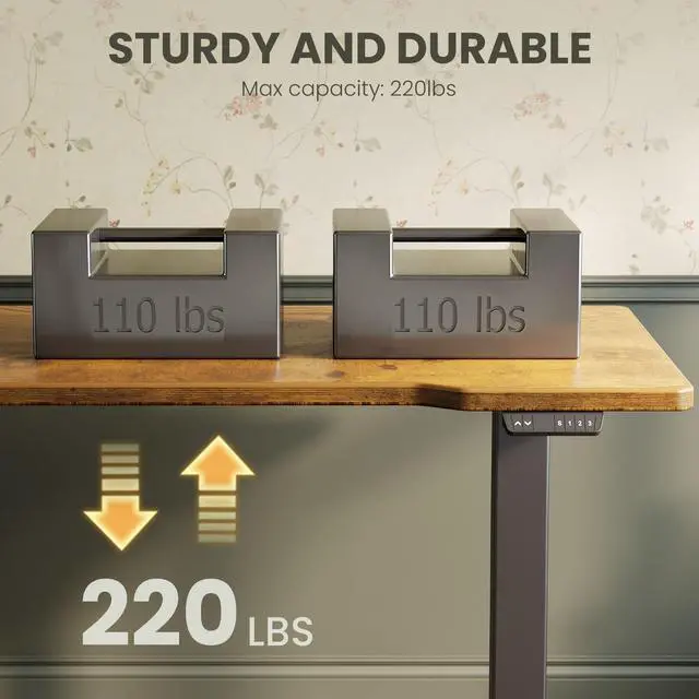 Alt view image 4 of 5 - Casaottima Electric Standing Desk Frame, Dual Motor Height Adjustable Table Legs with Memory Presets for Home Office, Stand Up Desk Legs for 40 to 79 inch Desktop, Black Frame Only