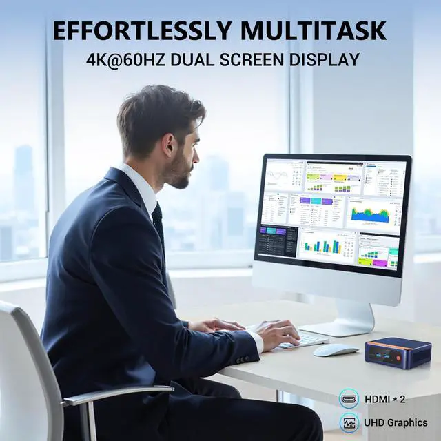 Alt view image 4 of 5 - SOAYAN Mini PC, 13th Twin Lake N150 Linux Mini Computers (up to 3.6GHz) 16GB DDR4 512GB SSD Ubuntu Small Desktop Computer 4K Dual Display/WiFi 6/USB3.2/BT5.2/Gigabit Ethernet for Home, Office,Business