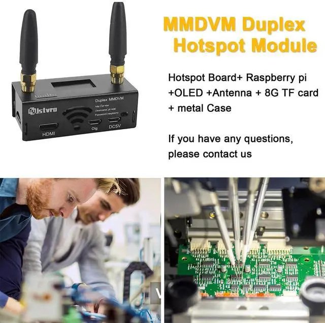 Alt view image 3 of 5 - MMDVM Duplex Hotspot Board, Multi-Mode Digital Voice Modem Support P25 DMR YSF NXDN Slot 1 + Slot 2 for Raspberry Pi Zero,with 8G TF Card, 0.96OLED and Metal Housing Mounted