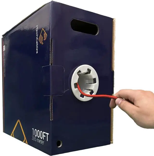 Alt view image 4 of 4 - iTechCables, CAT6 Plenum Bulk Ethernet Cable 1000ft (CMP Rated) | Network Analyzer Test Passed | 23AWG 4Pair Solid, 550-MHz | Unshielded Twisted Pair (UTP) | Up to 10 Gigabit, Red