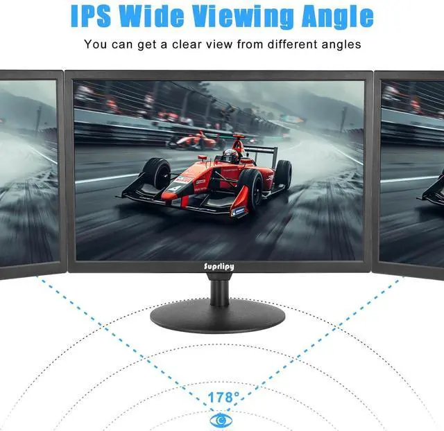 Alt view image 3 of 5 - Suprlipy 21.5" FHD Mini LCD Monitor Display Screen 1920x1080 60Hz 16:9 BNC VGA HDMI AV with USB Input Built-in Loudspeaker for CCTV Security Camera DVR PC Game Console