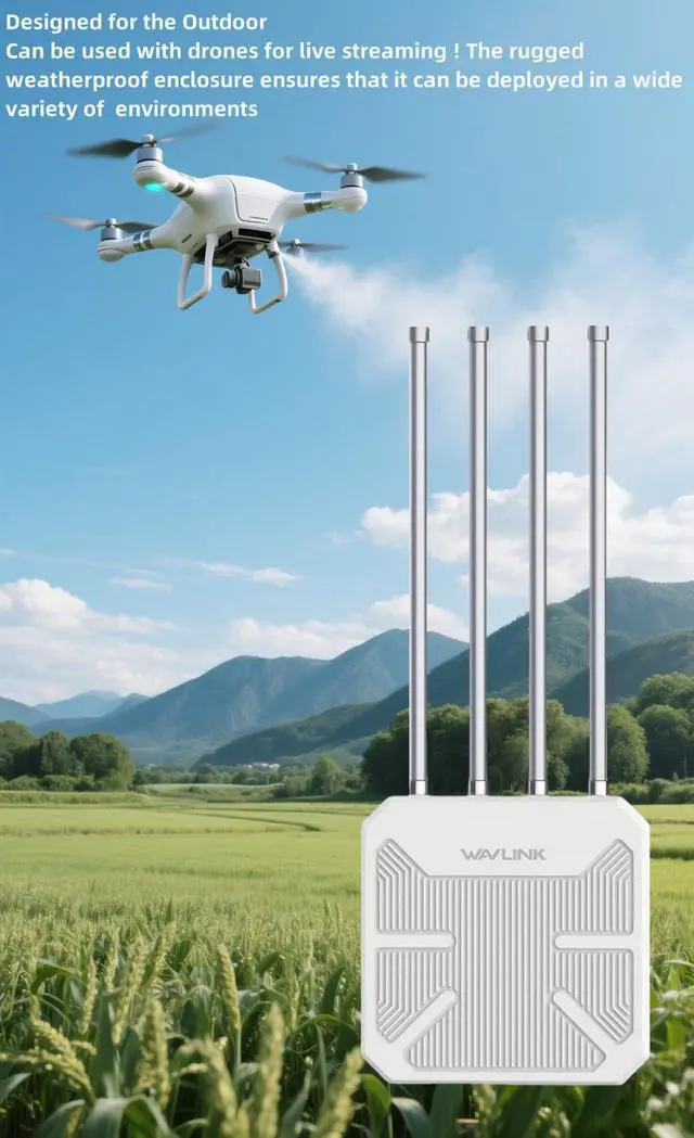 Alt view image 2 of 5 - AX1800 WiFi 6 Wireless Outdoor Access Point, WAVLINK Long Range Outdoor WiFi with PoE | Dual Band | Up to 128 Devices, IP67 Waterproof,Supports Extender/AP/Repeater for Farm,Courtyard,RV,Campsite
