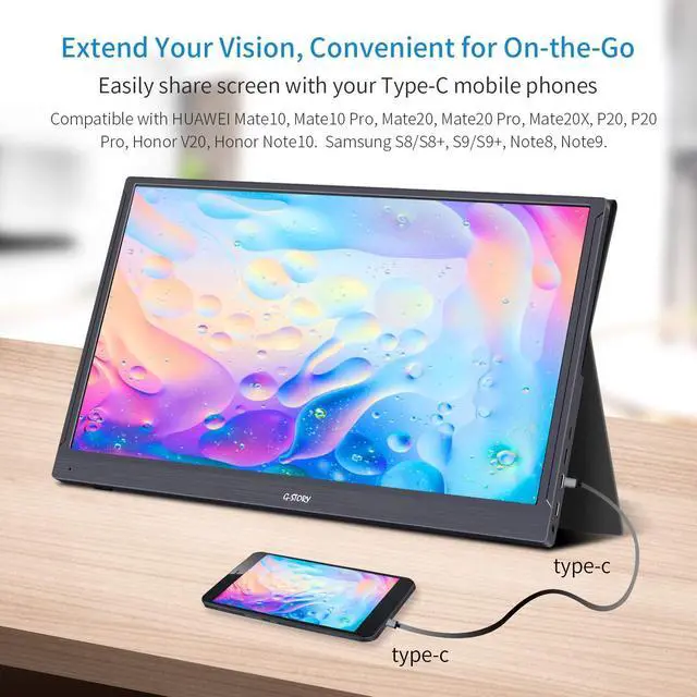 Alt view image 4 of 5 - G-STORY 15.6 Inch Portable Monitor, 1080P FHD Portable Gaming Monitor IPS Screen with Mini HDMI, USB C Portable Monitor FreeSync for Laptop NS Xbox PS4 PS5 Phone with Smart Cover