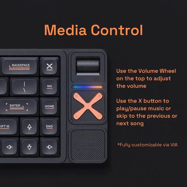 Alt view image 4 of 5 - IQUNIX Magi65 Pro Low Profile Mechanical Keyboard Wireless 65% Keyboard Ultra Slim for Creamy Typing, Hot Swappable, RGB Backlit, PBT Keycaps, Aluminum Case, BT/2.4G/USB-C, Mac/Windows (Shadow Black)