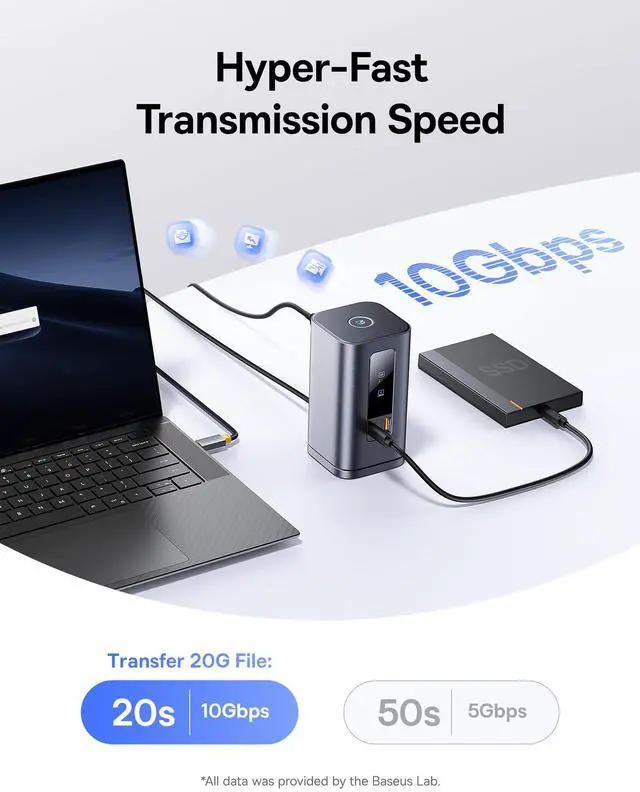 Alt view image 4 of 5 - Baseus Laptop Docking Station, 11 in 1 Triple 4K Display HDMI/DP, 10Gbps USB A/C Fast Data, PD 100W, Ethernet, Audio, USB C Docking Station for Windows/Dell/HP/Lenovo/Asus/Acer/Mac (Include Charger)