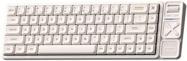 Main image of IQUNIX Magi65 Pro Low Profile Mechanical Keyboard Wireless 65% Keyboard Ultra Slim for Creamy Typing, Hot Swappable, RGB Backlit, PBT Keycaps, Aluminum Case, BT/2.4G/USB-C, Mac/Windows (Ochre White)
