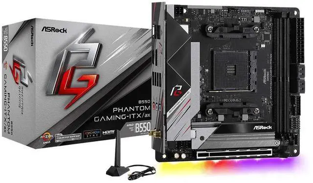 Main image of ASRock B550 Phantom Gaming-ITX/AX Supports 3rd Gen AMD AM4 Ryzen / Future AMD Ryzen Processors Motherboard