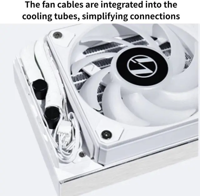Alt view image 5 of 5 - Lian Li Hydroshift LCD 360 Liquid Cooler - Flexible Side-Mounted Coolant Pathway, 2.88 LCD Screen - 480 x 480 Res. - Captured Screenshots or Recorded Videos - Fits Most PC Fans - White (HSLCD36NW)
