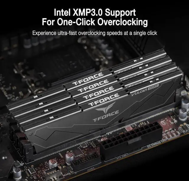 Alt view image 3 of 5 - TEAMGROUP T-Force Vulcan DDR5 64GB (2x32GB) 6000MHz (PC5-48000) CL38 Intel XMP 3.0 & AMD Expo Compatible Desktop Memory Module Ram Black FLBD564G6000HC38JDC01