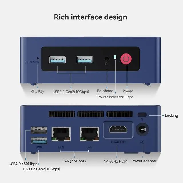 Alt view image 2 of 5 - Beelink MINIS13 PRO Mini PC with Processor N150,16G DDR4 500G SSD Mini Desktop Computer, WiFi6, 2.5G LAN, BT5.2 Dual HDMI Business Mini Computer