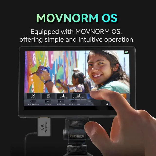 Alt view image 3 of 5 - Portkeys PT5 III Camera Monitor 5.4" 800nits Field Monitor with USB 3.0 Type-C Port Support Waveform, Histogram, Peaking, False Color, and 3D LUT Function for DSLR Camera
