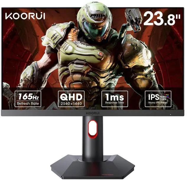 KOORUI 27-Inch Curved Gaming Monitor - 180Hz QHD 1440P - 1ms VA Display - HDR10 - Adaptive Sync