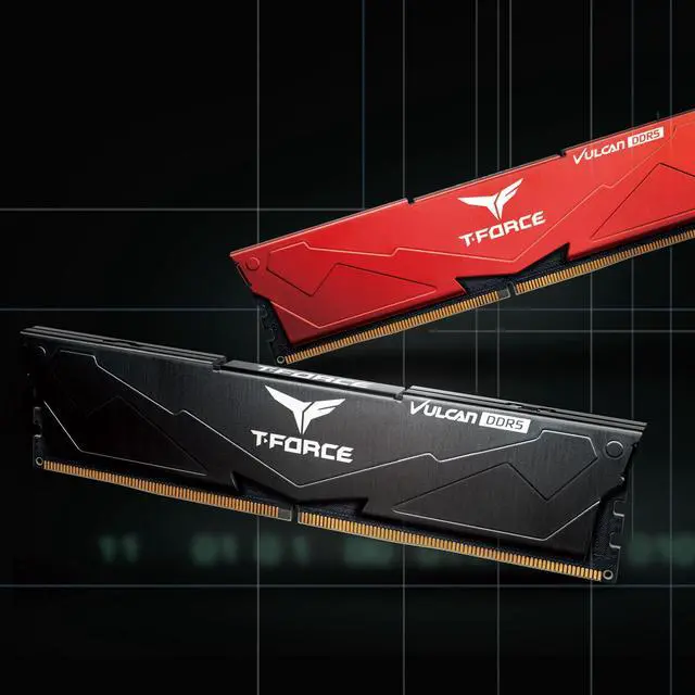 Alt view image 5 of 5 - TEAMGROUP T-Force Vulcan DDR5 64GB (2x32GB) 6000MHz (PC5-48000) CL38 Intel XMP 3.0 & AMD Expo Compatible Desktop Memory Module Ram Red FLRD564G6000HC38ADC01