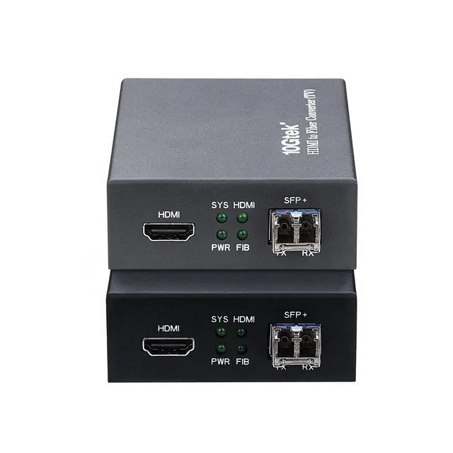 Alt view image 2 of 3 - 10Gtek A Pair of HDMI to Fiber Optic Converter, HDMI Extender with SFP+ Transceiver, SFP+ LR Lite Module up to 2km Link Length, Support HDMI 1.4a, 4Kx2K@30Hz