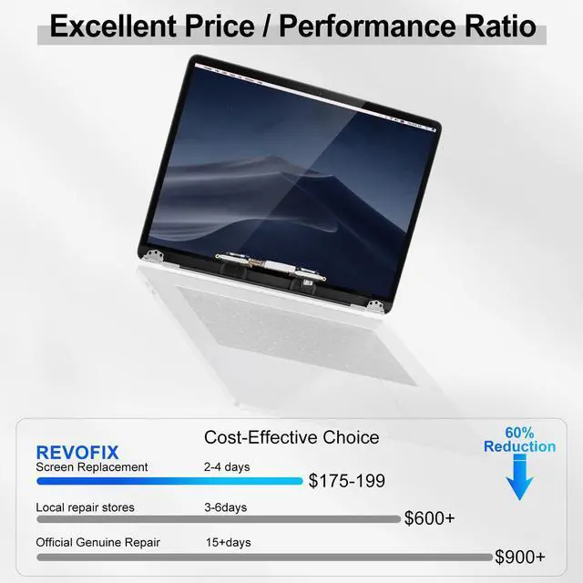 Alt view image 3 of 5 - A1989 A2159 A2289 A2251 Screen Replacement for MacBook Pro 13.3" 2018 2019 2020 Year 13-inch Retina A Full LED LCD Display Assembly EMC 3358 3214 3301 3348 3456 2560x1600 (Sliver)