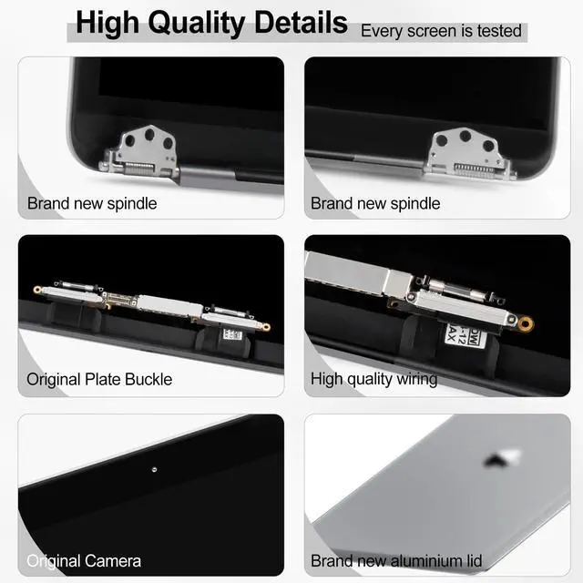 Alt view image 5 of 5 - A1989 A2159 A2289 A2251 Screen Replacement for MacBook Pro 13.3" 2018 2019 2020 Year 13-inch Retina Full LED LCD Display Assembly EMC 3358 3214 3301 3348 3456 2560x1600 (Space Gray)