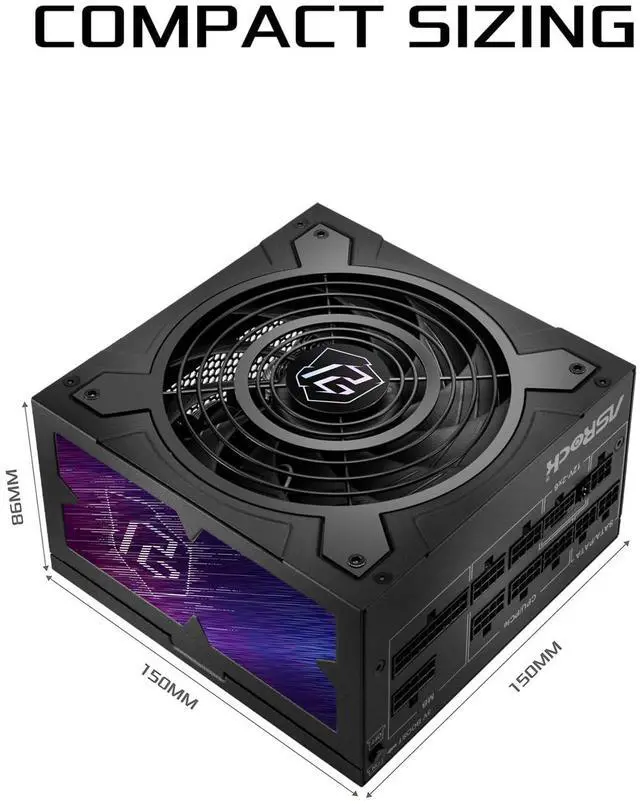 Alt view image 5 of 5 - ASRock Phantom Gaming PG-1000G 1000W Power Supply Individual Braided Pattern 10 Years Warranty Enthusiast Gamers Fully Modular Japanese Capacitor 80 Plus Gold Cybenetics ATX3.1 PCIe5.1 12V-2x6 Cable