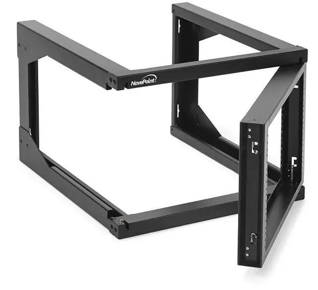 Alt view image 5 of 5 - NavePoint 6U Server Rack with Swing Gate - Wall Mount Rack for 19 Inch IT & AV Equipment - 24' Deep, Black