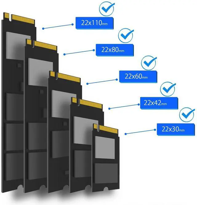 Alt view image 3 of 5 - GLOTRENDS PA40 Quad M.2 NVMe to PCIe 3.0 X8 Adapter with PCIe Bifurcation Function, Support 22110/2280/2260/2242/2230 Size