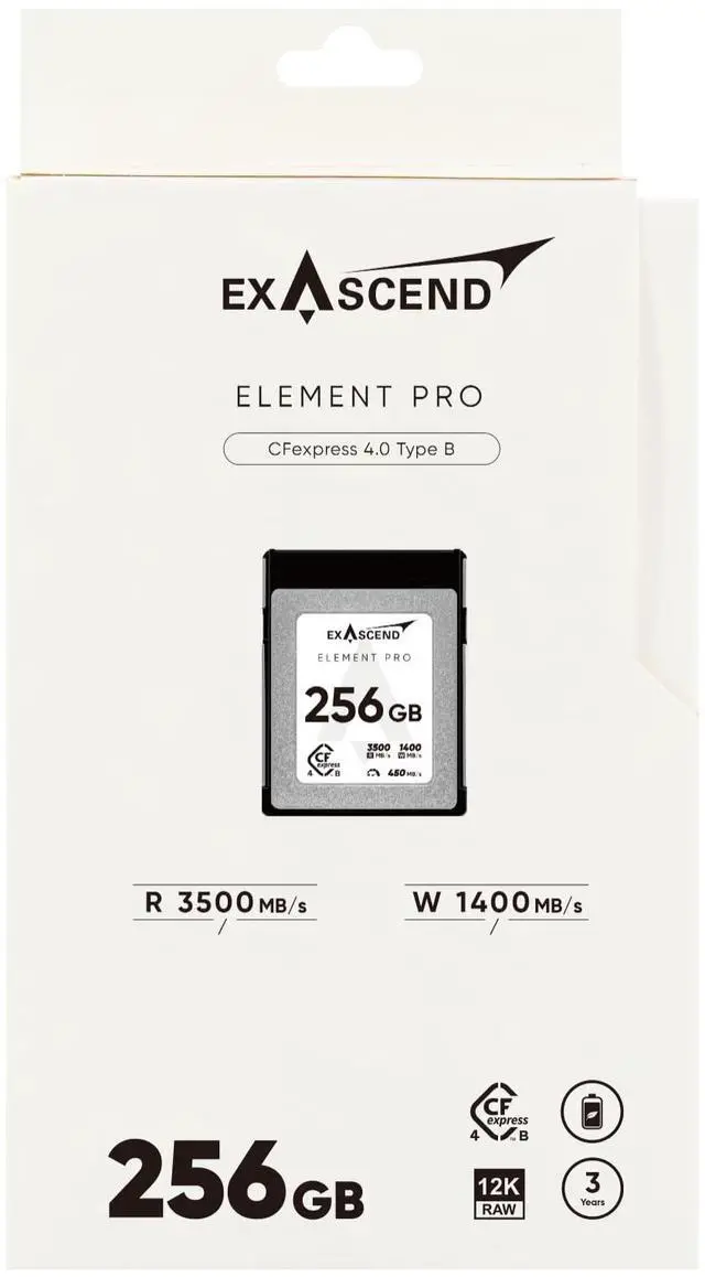Alt view image 5 of 5 - Exascend Element Pro CFexpress 4.0 Type B Card 2 TB / 1 TB / 512 GB, Max. Read 3500 MB/s, Ideal for Express Transfer of Large Photo and Video Files (512, GB)