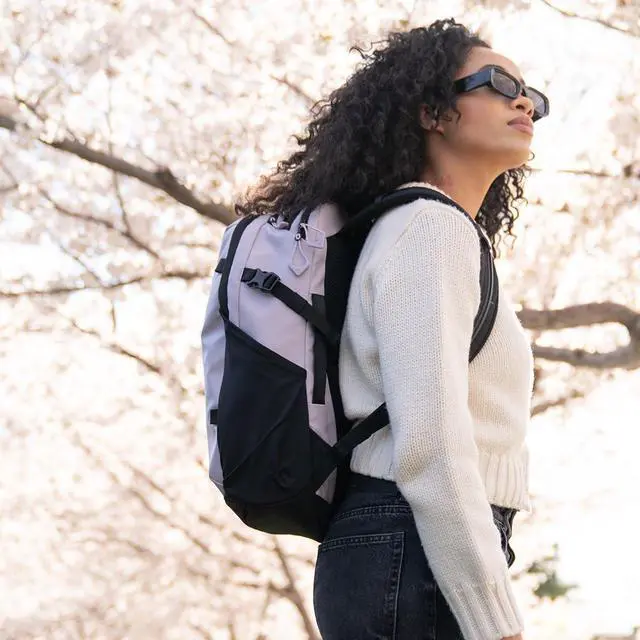 Alt view image 4 of 5 - WANDRD NIMBUS 18L: Lightweight Travel Backpack for Men and Women, Weather Resistant Everyday Bag with Padded Shoulder Straps, Laptop Bag and Traveling Bag for Office (Uyuni Purple)