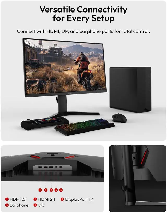 Alt view image 4 of 5 - Pixio PX279 Prime Neo 27 inch 240Hz Refresh Rate FHD 1080p Resolution Fast IPS Panel 1ms GTG Response Time Gaming Monitor with Adaptive Sync and Fully Adjustable Stand