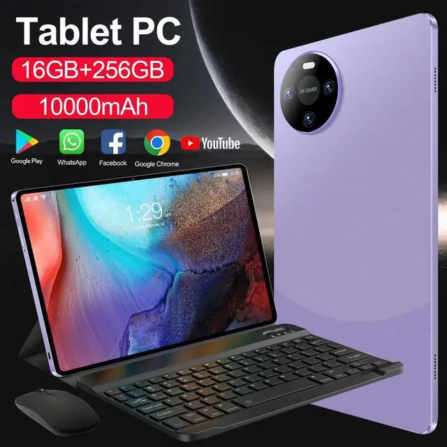 Alt view image 4 of 5 - testlili Tablet 10.1 inch Android 14 Tablets, 16GB RAM 256GB ROM,16MP+32MP Camera,10 Core Tablet PC, Smart-K Dual Speakers, 2560 * 1600 HD Touch Screen,10000mAh, GPS, WiFi MIX4 (Purple)