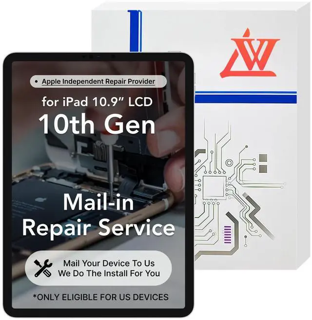 Main image of LW Mail-in Repair Service with Original OEM Pull Screen Replacement for iPad 10th Gen 2022 10.9'' Screen LCD Display Touch Digitizer Full Assembly A2696 A2757 A2777 (no Screen Tools)