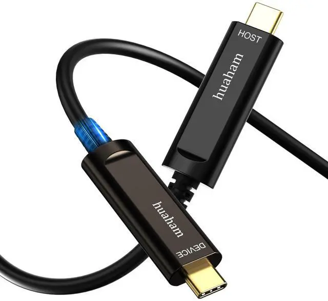 Main image of huaham USB C Fiber Optic Cable 164FT, 10Gbps USB 3.2 Gen2 USB C Cable, Ultra Slim & Long Distance Transmission Type C Cable for Logitech 4K Camera,Microsoft Azure,VR/AR,Touch Screen,Industrial System