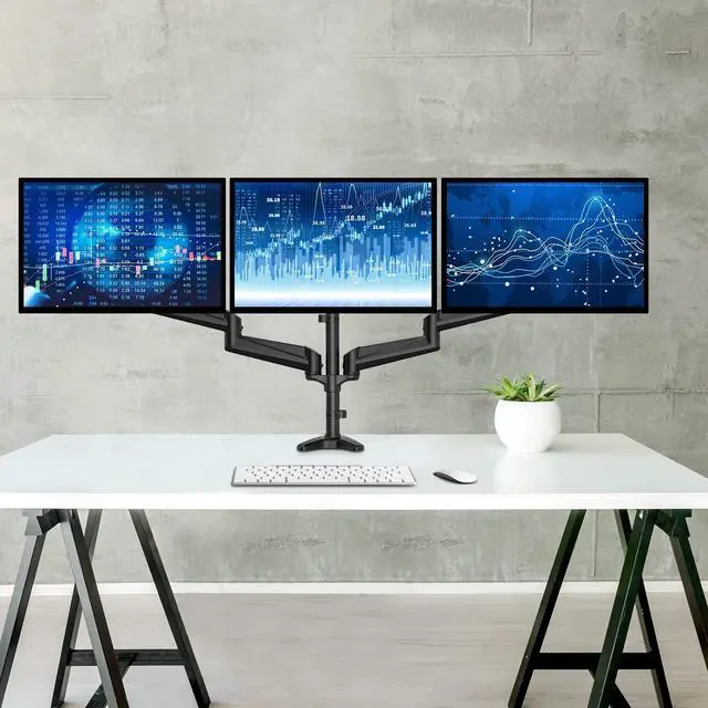 Alt view image 2 of 5 - HUANUO 13-32 Inch Monitor Mount 2 Monitors & Triple Monitor Mount