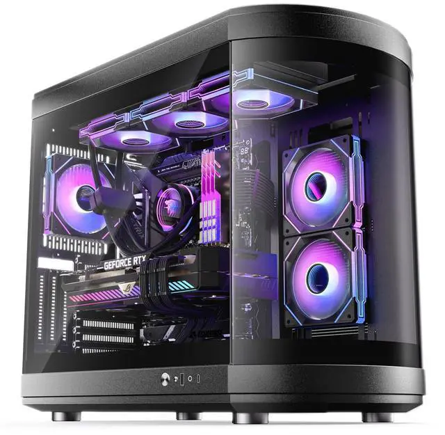 Main image of AsiaHorse Perseus ATX PC Case Dual Chamber 180° Full View Tempered Glass Gaming PC Case with Type-C Port, 360mm Radiator Support,RTX 50 Compatible, High Airflow Mid-Tower ATX Case.