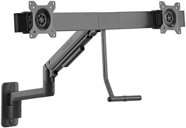 Alt view image 2 of 5 - Mount-It! Heavy Duty Dual Monitor Wall Mount, Two Computer Display Wall Bracket with Rail, Fits Up to 32" Screens, 19.8 Lbs Capacity Per Screen